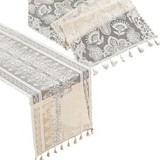 White Lace Floral Table for runner for Elegant For Wedding and Home Decoration