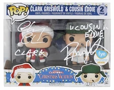 Chevy Chase & Randy Quaid Christmas Vacation Signed Funko Pop Vinyl Figure BAS W