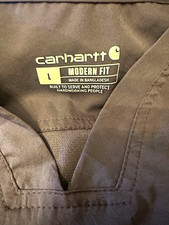 Carhartt Force Modern Fit Medical Scrub Top V-Neck Solid Gray Size L
