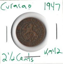Coin Curacao 2 1/2 Cents 1947 KM42