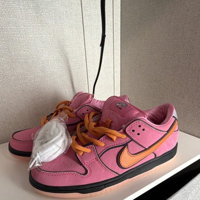 Nike SB Dunk Low Pink Orange Black Suede Low Top Skateboarding Sneakers