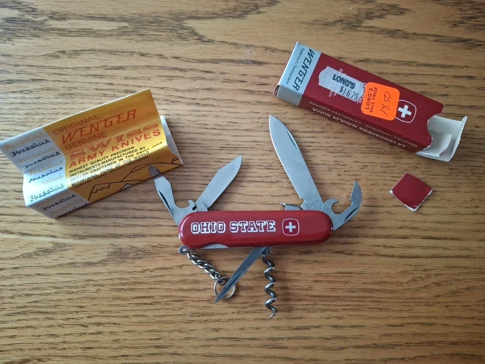 Navaja suiza de colección - Wenger Delemont 6 herramientas, estampada "Estado de Ohio", nueva de stock Foto 4 de 4