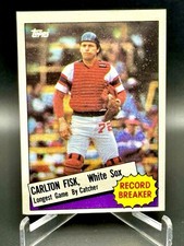 1985 Topps CARLTON FISK Chicago White Sox Baseball Card #1 Record Breaker