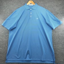 Holderness  Bourne The Maxwell Polo Shirt XXL Marlin Blue Skye Stripe