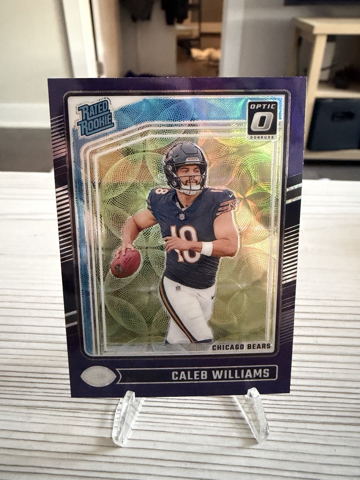 2024 Donruss Optic - Rated Rookie Caleb Williams #201 Purple Shock Prizm (RC)