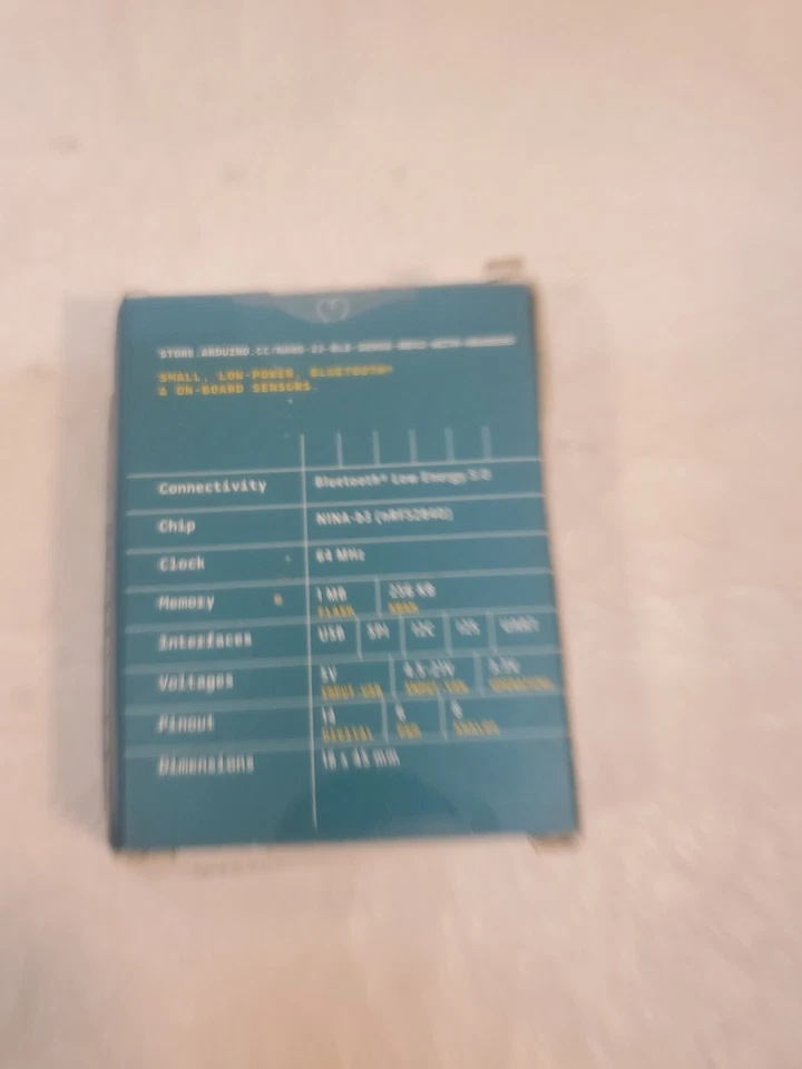 Arduino Nano 33 BLE Sense Rev2, nRF52840 + Sensors for AI, IMU, 64MHz, ABX00069 - Image 3 of 3