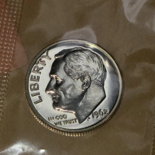Uncirculated 1962 10C (Proof) Roosevelt Dime Original Package