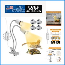 Versatile 360  Dimmable Reptile Heat Lamp with Cycle Timer  4 UV Bulbs Included