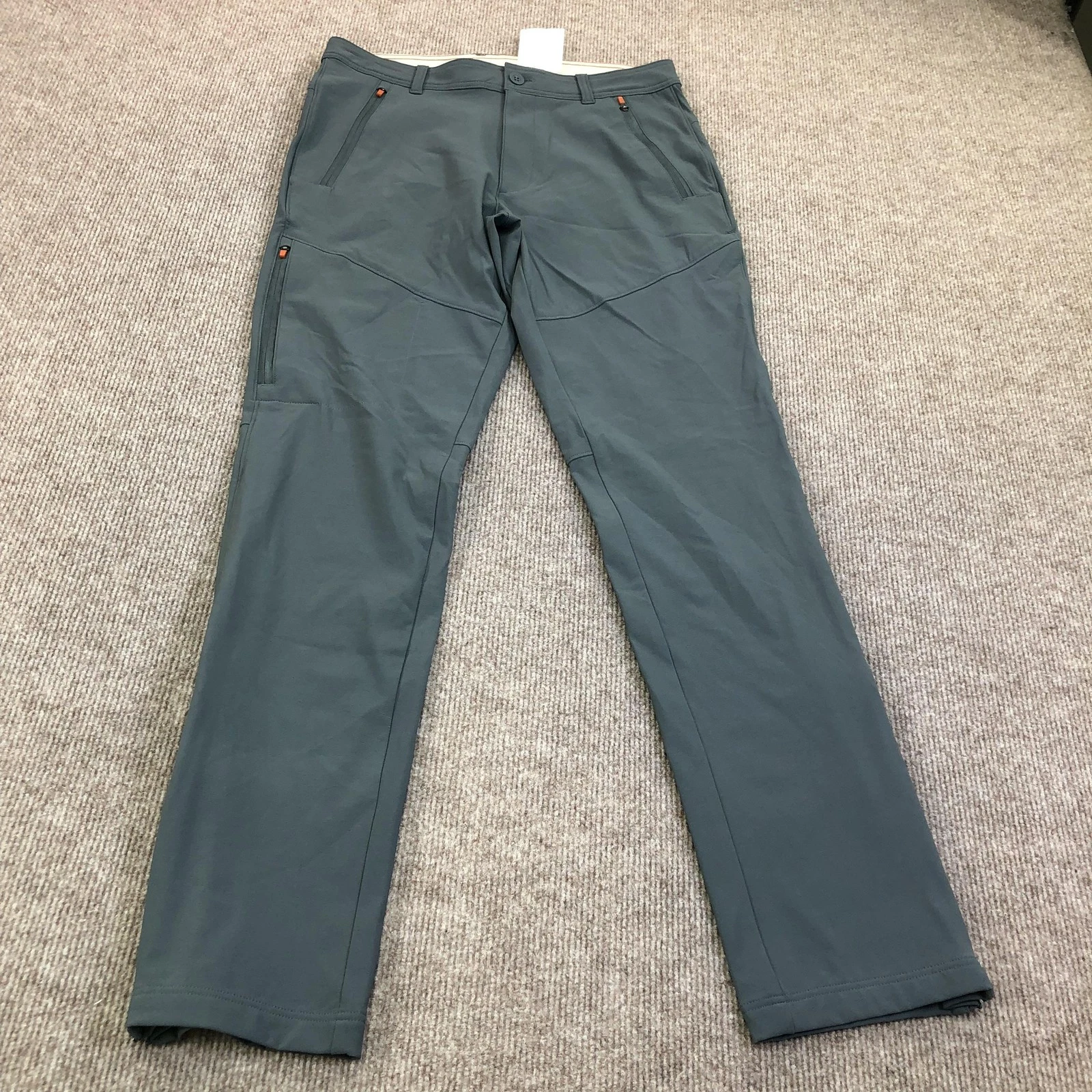 Eddie Bauer Rain Pants Mens 32x34 Gray Winter Hiker Softshell Zip Pocket Hiking