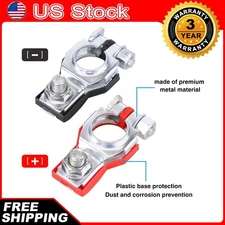2x Car Battery Terminal Clamp Connectors Positive Negative Release Disconnect US