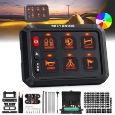 MICTUNING P1S 6 Gang Switch Panel RGB LED Circuit Control for Offroad Trucks UTV