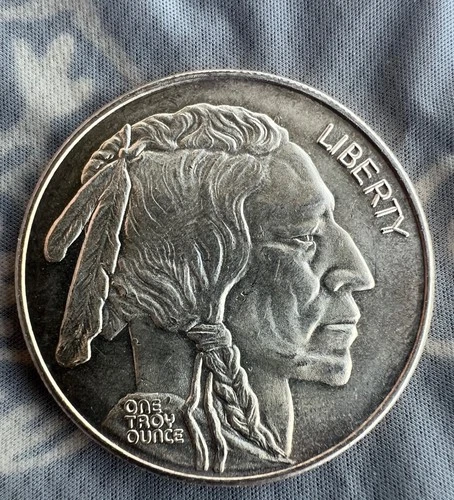 Buffalo / Indian Head Silver Round One (1) Troy Ounce Each .999 Fine