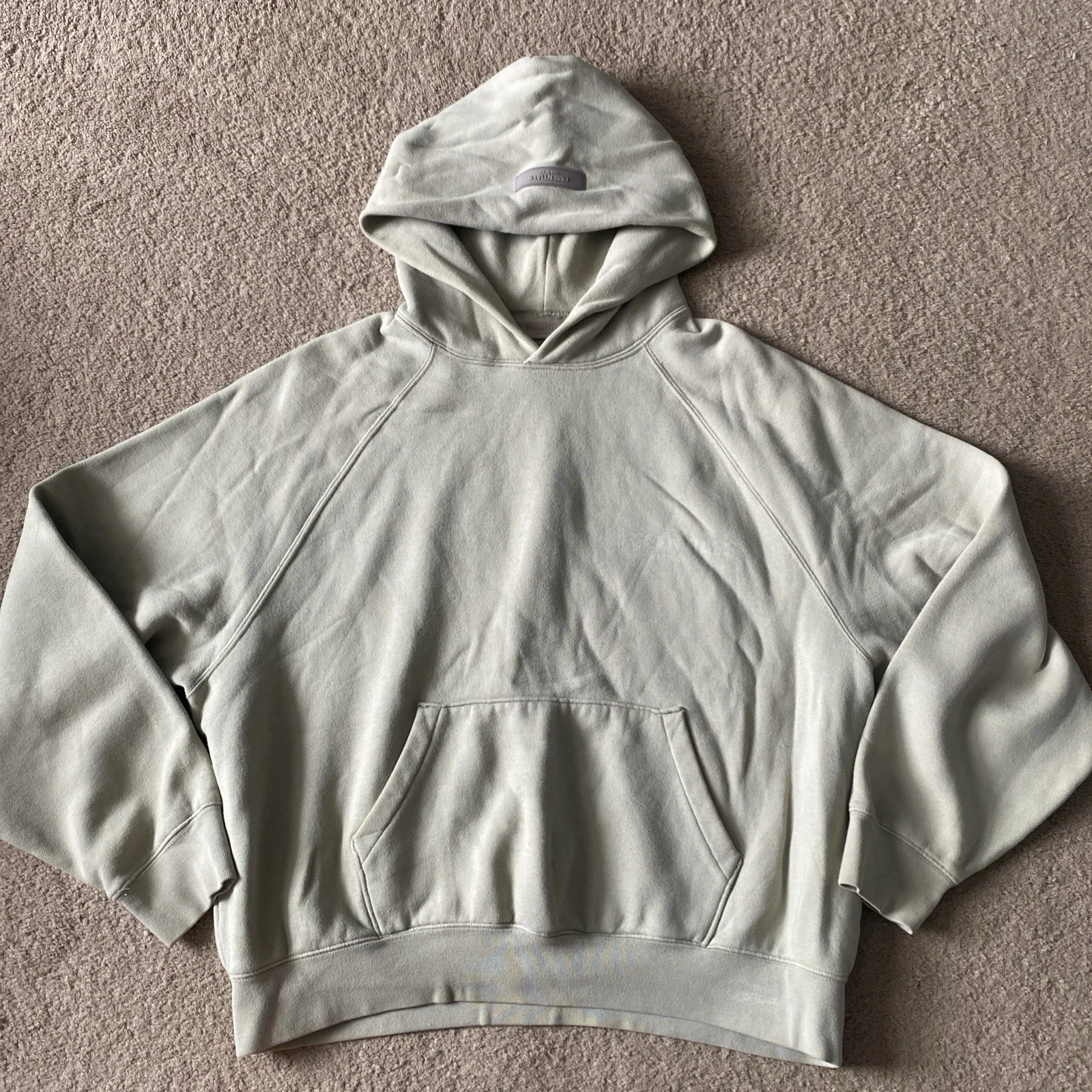 Felpa con cappuccio donna Essentials Fear Of God taglia S oversize verde chiaro