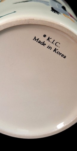 Vintage K.I.C. Flying Mallard Duck and Cattail Ceramic Coffee Mug Green - Picture 12 of 13
