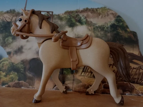 Playmobil Western @ Horse 2010 Beige Brown Mane Saddle Halter Light Brown