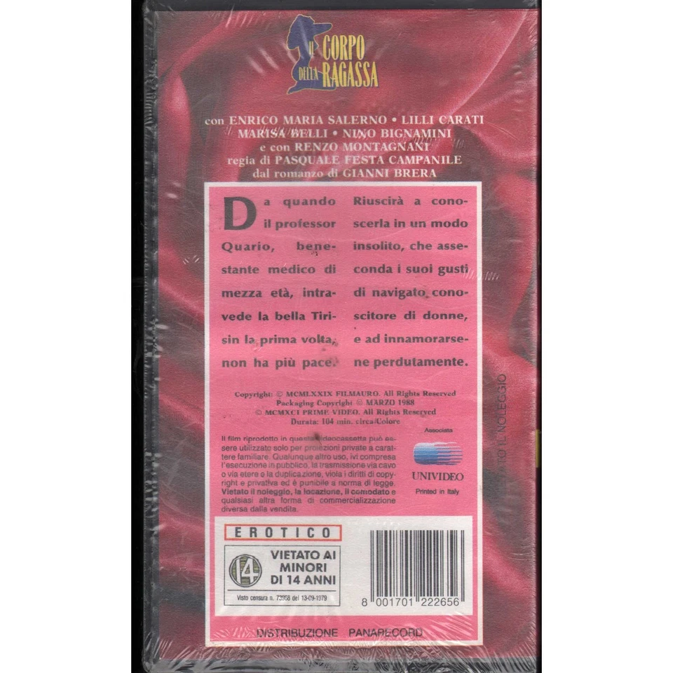 Il Corpo Della Ragassa VHS P. F. Campanile Univideo -VZVV22265 Sigillato - Immagine 2 di 2