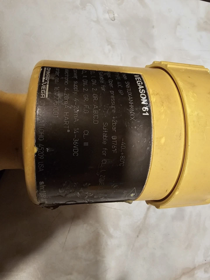 VEGA Vegason 61 Ultrasonic Level Transmitter 4-20 Ma,14-36 Volts, 1 1/2 Npt, 16' - Image 2 of 3