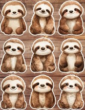 Sweet Sloth Die Cut Vinyl Stickers Set Scrapbooking Laptop Water Bottle