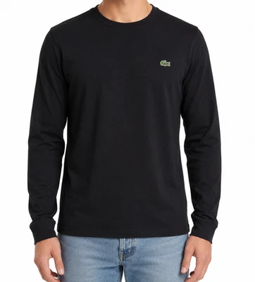 Lacoste Sport Langarmshirt Herren Gr. M Schwarz Longsleeve Logo Basic - Bild 1 von 4