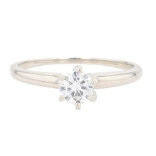 .32ct Round Cut Diamond Solitaire Engagement Ring 14k White Gold Size 5