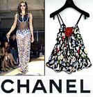 Chanel 2007 Vintage Animal Logo Print Black Top 34 36 2 4 6 Shirt Blouse Vtg S M