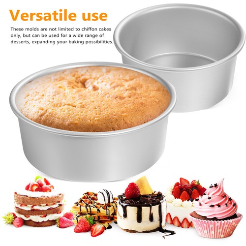 3 Pcs Cake Mold Chiffon Pans Baking for Cakes Aluminum Dessert Molds - Picture 3 of 11