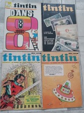 Lot 4 Revues Magazines Hebdomadaire Tintin n°1158,1159,1167,1168, 23e année 1971