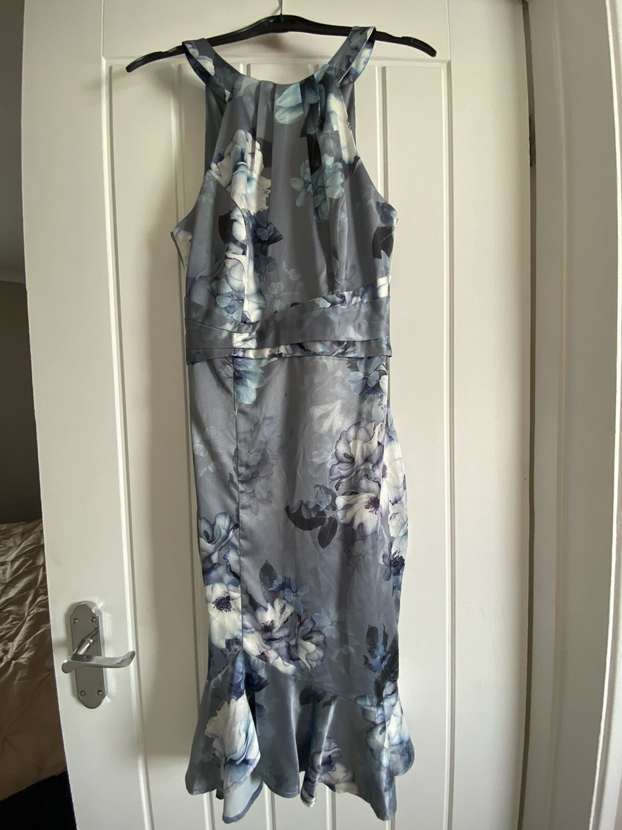 Little Mistress Dress Grey Wedding Guest Size UK