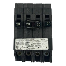 CHIPPED Siemens Q22020CT 20/20A 1P/2P 120/240V Triplex Circuit Breaker