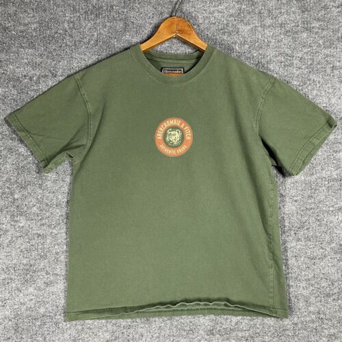 VINTAGE Abercombie & Fitch T Shirt Size Adult M Bulldog Army Green USMC Logo USA