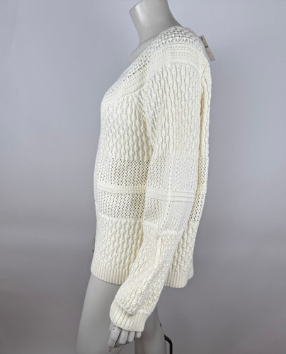 Talbots Ballonärmel Zopfmuster Pullover Damen XL Neu mit Etikett Baumwolle Rundhals Pullover - Bild 4 von 12