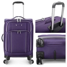 Traveler's Choice 22" Softside Expandable Spinner Luggage Carry On Purple