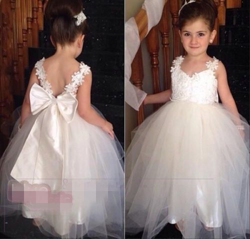 New Flower Girl Princess Dress Kid Party Pageant Wedding Bridesmaid Tutu Dresses - Picture 1 of 5