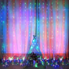 300 LED Curtain Lights String 3m*3m USB Powered Waterproof Twinkle Wall Lights