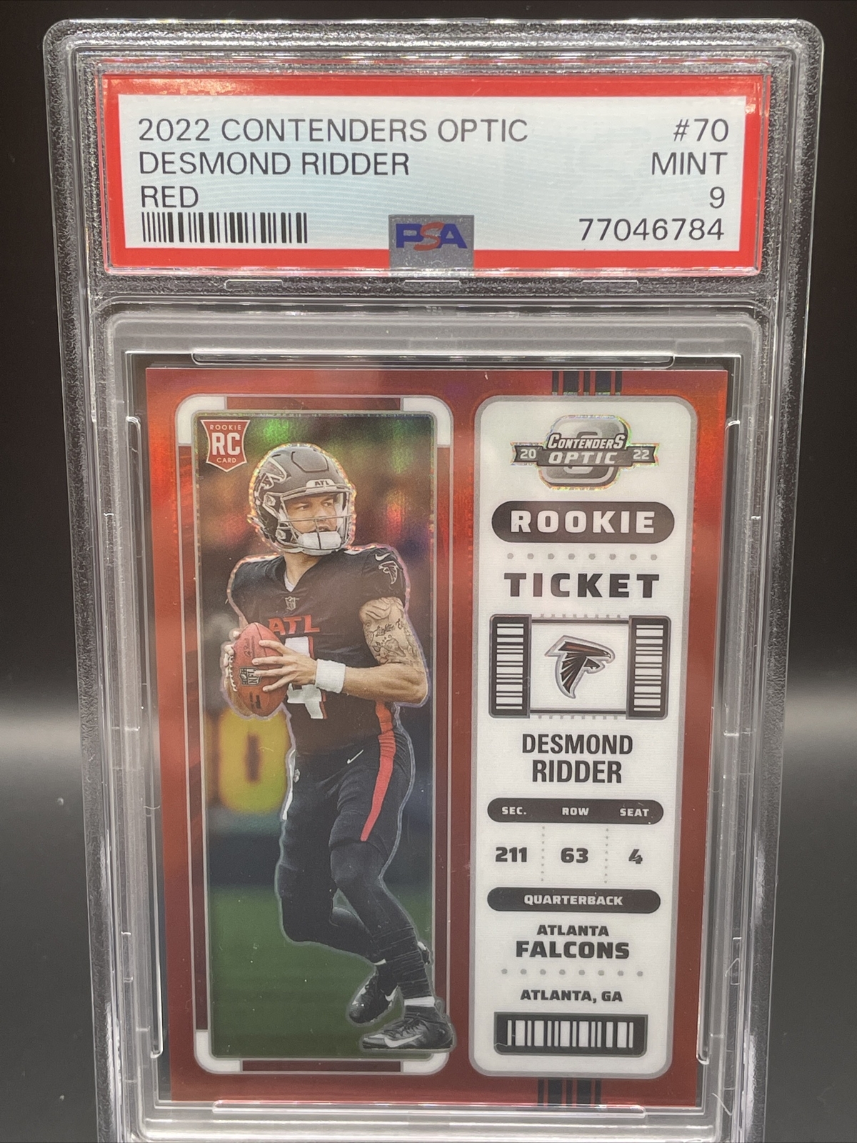 2022 Contenders Optic Desmond Ridder Rookie Ticket Red Prizm /175 #70 PSA 9