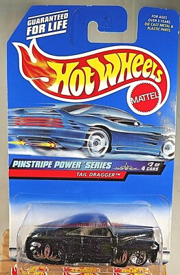 1999 Hot Wheels #954 Pinstripe Power 2/4 TAIL DRAGGER Black w/Chrome Lace Spokes