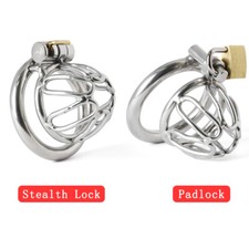 Micro Chastity Cage Stainless Steel Male Chastity Device Rings Lockable