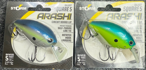 Señuelo Storm Arashi Silent Square - Crankbait Flotante, Colores Disponibles (Modelos ASQS03/ASQS05)