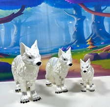 3pcs 3D Printed Wolf, White Articulated Wolf Toy, Fidget ADHD Autism Toy