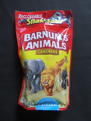 3) Bags Nabisco Barnum's Animals Crackers Recloseable Snak-Saks 8