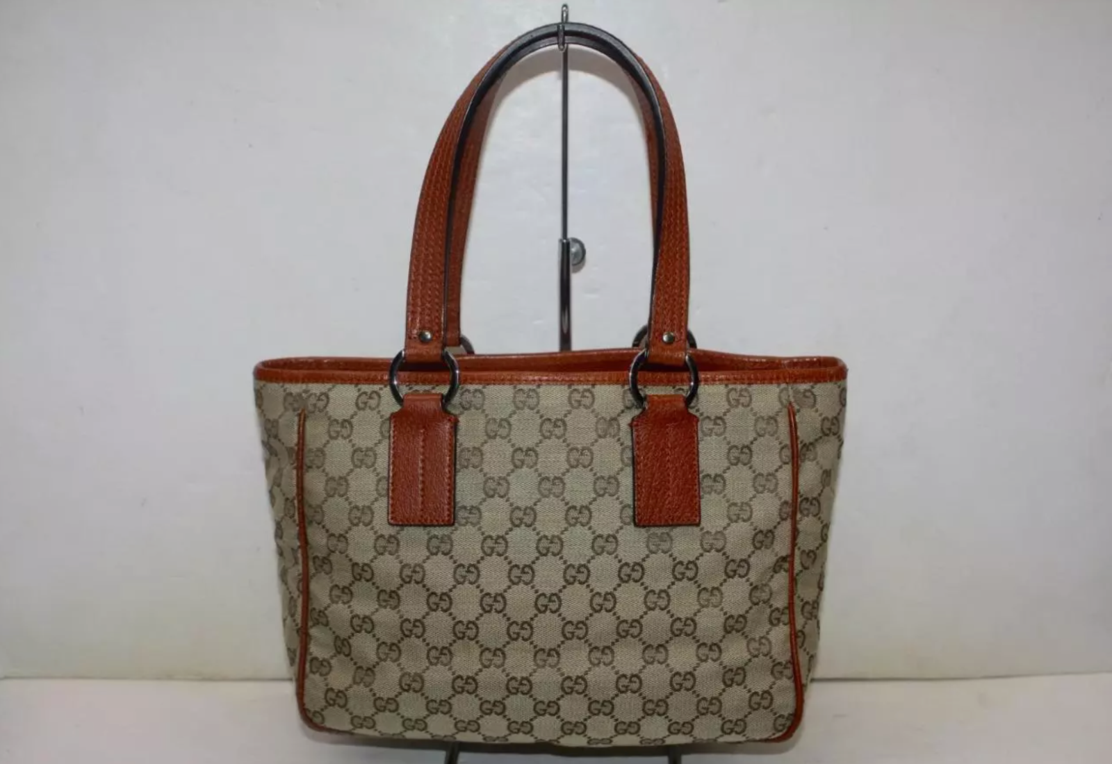 Gucci GG Canvas Small Orange Tote Bag 113019-image