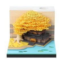 3D Memo Pad 260 Sheets Paper Carving Sticky Notes Convenience Post Notes yellow