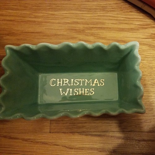 Anthropologie L'Hiver Mini Loaf Pan Candy Trinket Dish Christmas Wishes