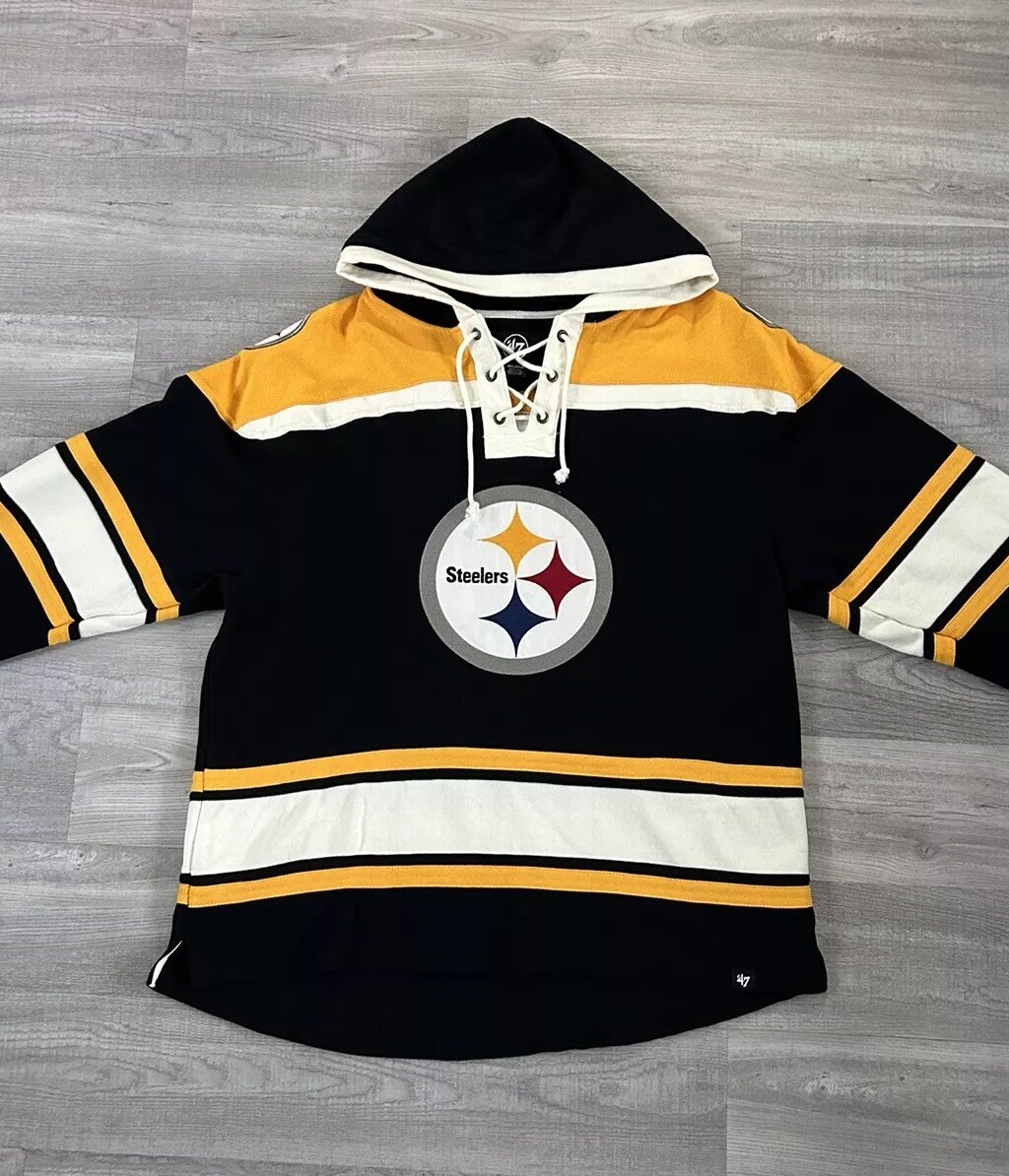 Pittsburgh Steelers Lacer Hoodie Sweatshirt Men's 47 Brand Black