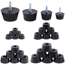 40pcs Round Black Rubber Feet Bumpers Pads With Matching Screws With Built In St