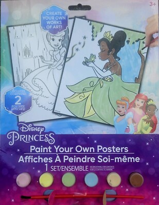 Disney Princess Paint Your Own Posters Set - New