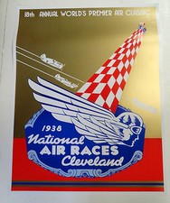 1938 NATIONAL AIR RACES POSTER CLEVELAND OHIO