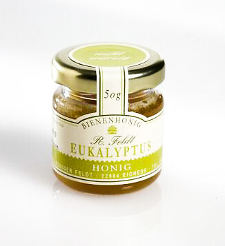 Eukalyptus Honig 50g 100% naturreiner Imker Bienenhonig würzig Probiergröße Glas