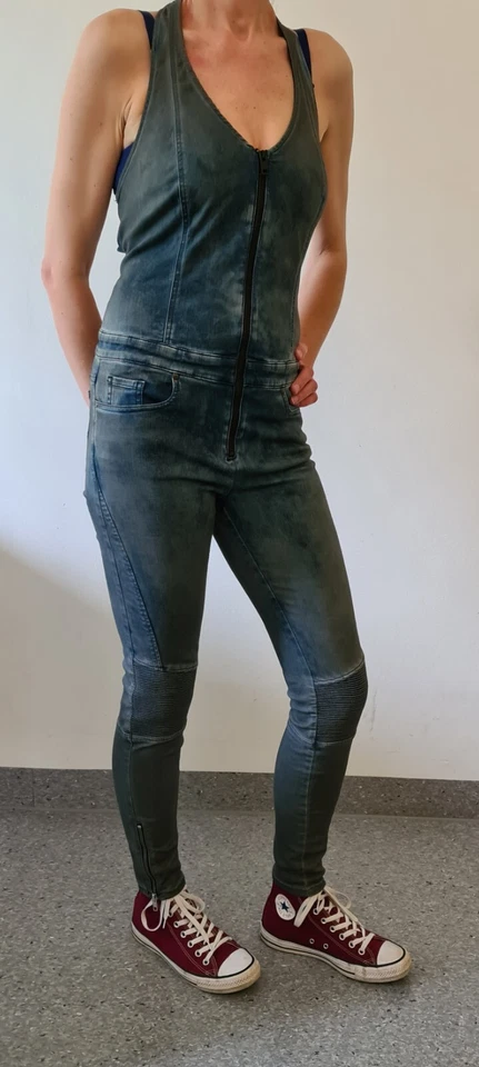 Diesel DE-Head Tuta Old Blue Washed Jeans Jumpsuit Overall Neckholder Gr. M - Bild 3 von 4