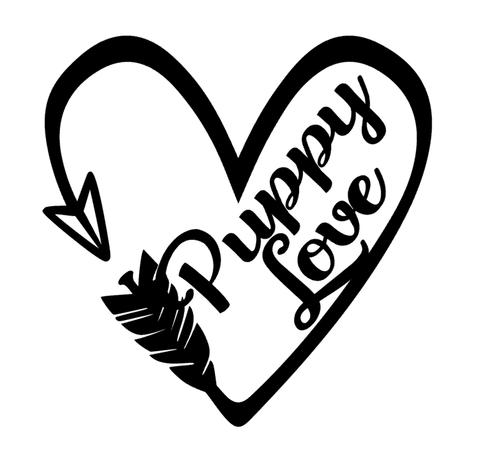 Puppy Love Arrow Heart Vinyl Decal Sticker For Home Car Wall Decor Choice a3400